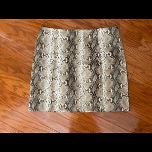 Leather Snake Mini Skirt